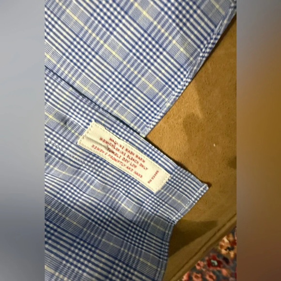 Brooks Brothers Blue And Yellow Plaid Button Up Shirt Size 17-35 - Picture 4 of 8